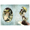 Decoupage paper soft vintage woman A4 ITD S122