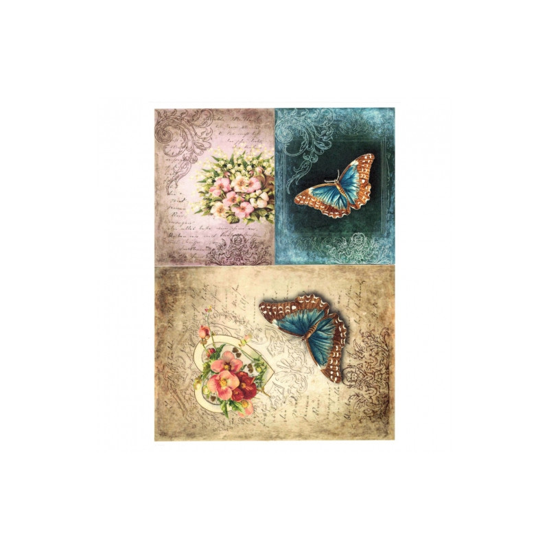 Decoupage paper soft vintage butterfly A4 ITD S124