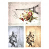 Decoupage paper soft paris eiffel tower flowers A4 ITD S126