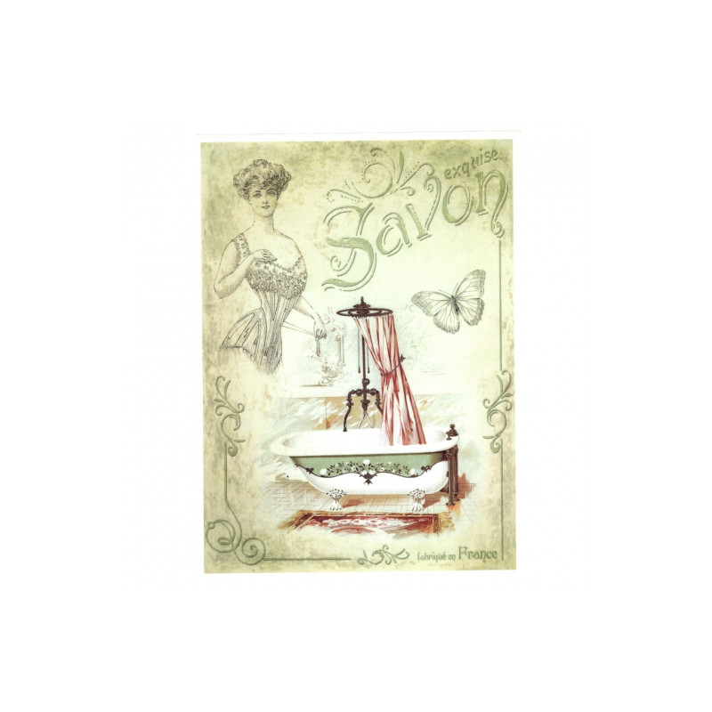Decoupage paper soft vintage bath A4 ITD S129