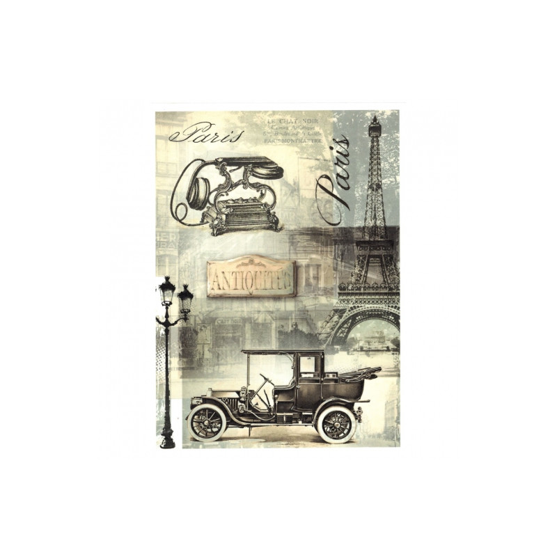 Papier do decoupage soft paryż retro A4 ITD S130 - sklep plastyczny -