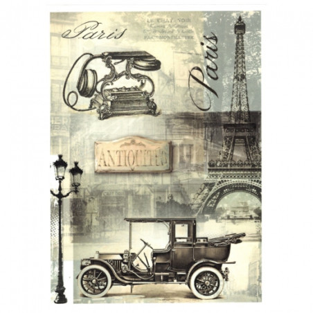 Decoupage paper soft retro paris A4 ITD S130