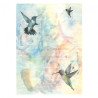 Decoupage paper soft A4 ITD S152 hummingbirds flowers inscriptions