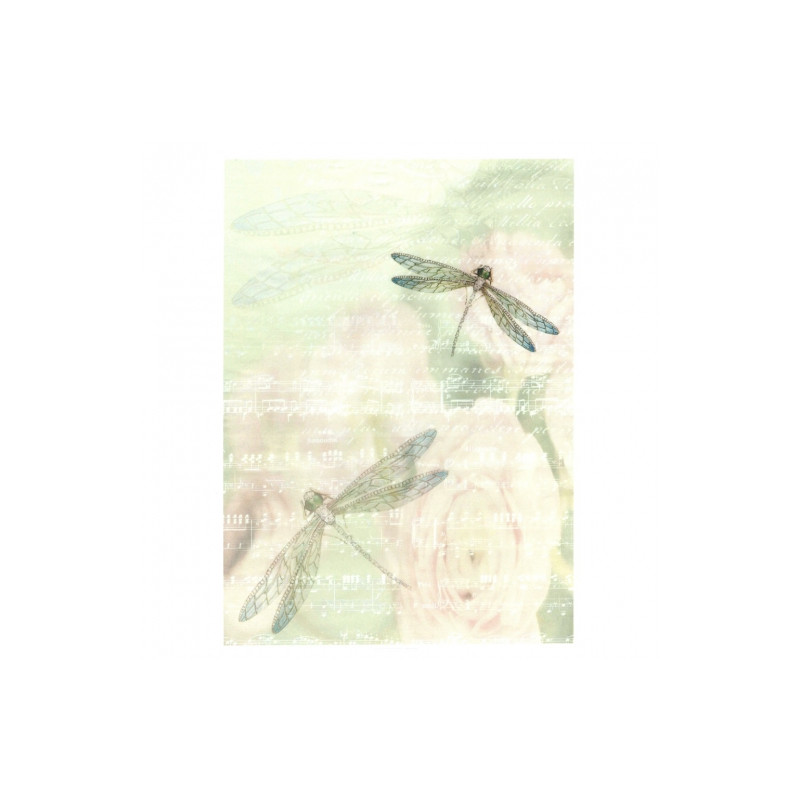Decoupage paper soft A4 ITD S156 dragonfly notes