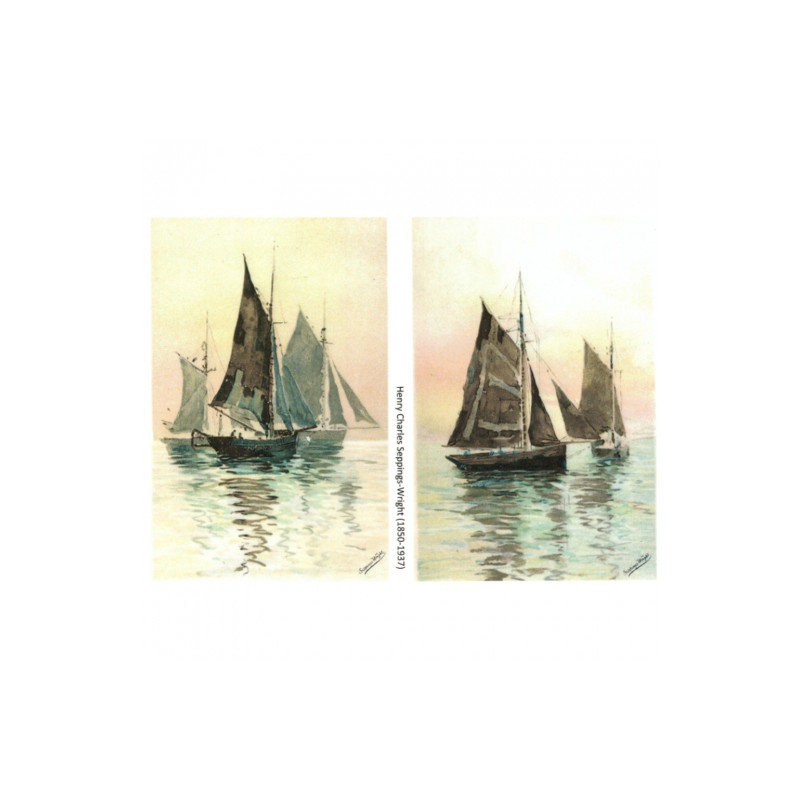 Decoupage paper soft A4 ITD S157 sailboats