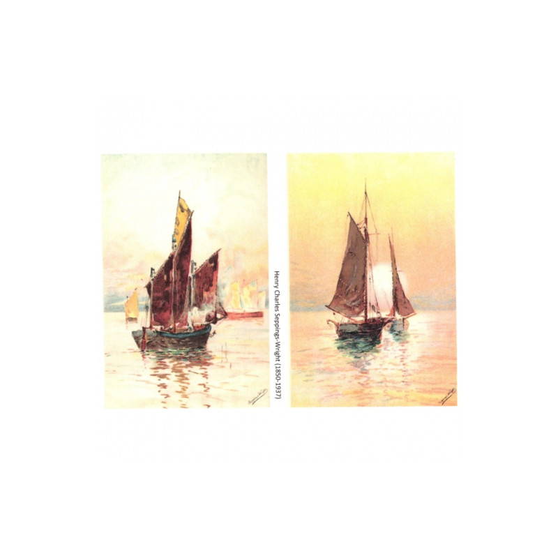 Decoupage paper soft A4 ITD S158 sailboats sunset