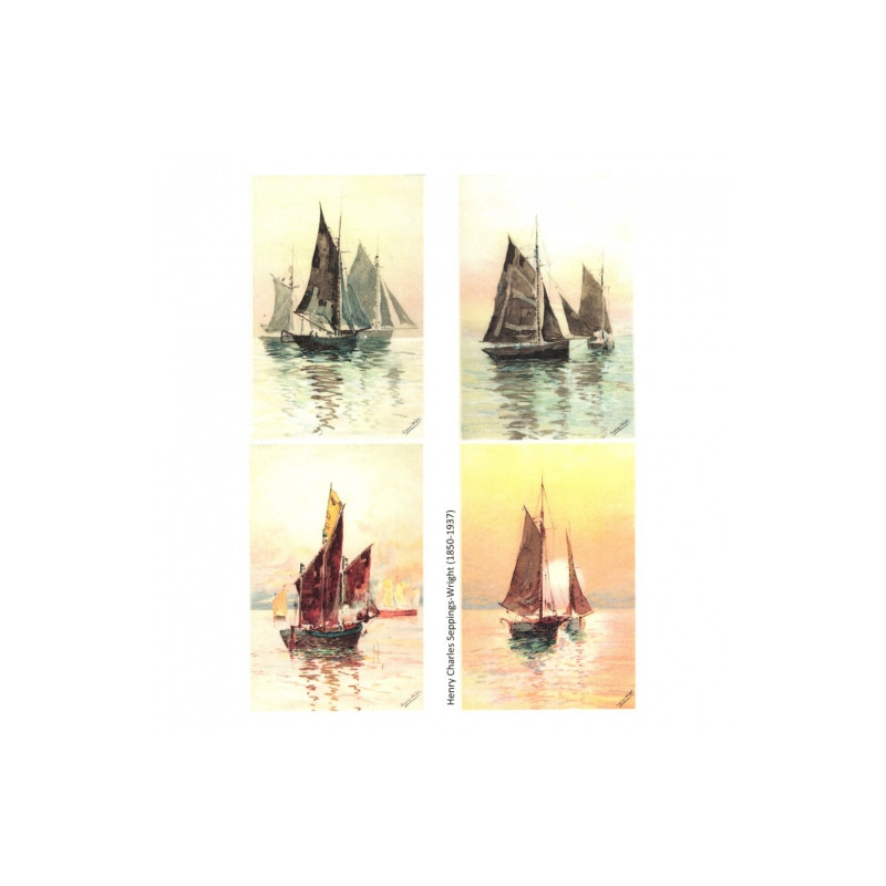 Decoupage paper soft A4 ITD S159 sailboats