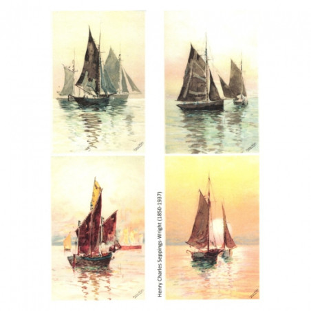 Papier do decoupage soft A4 ITD S159 żaglówki - sklep plastyczny - sza