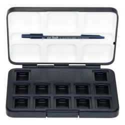 Van Gogh an empty plastic cassette for 12 half-tufted watercolors, bla