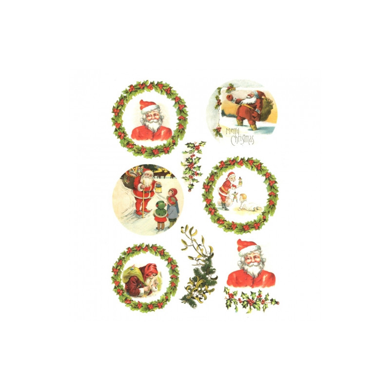Papier do decoupage soft A4 ITD S163 mikołaj - sklep plastyczny - szał