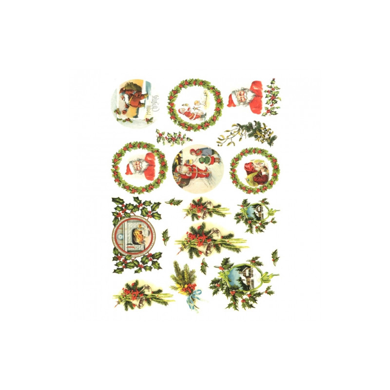 Papier do decoupage soft A4 ITD S164 mikołaj stroiki - sklep plastyczn