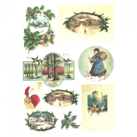 Decoupage paper soft A4 ITD S166 christmas holidays