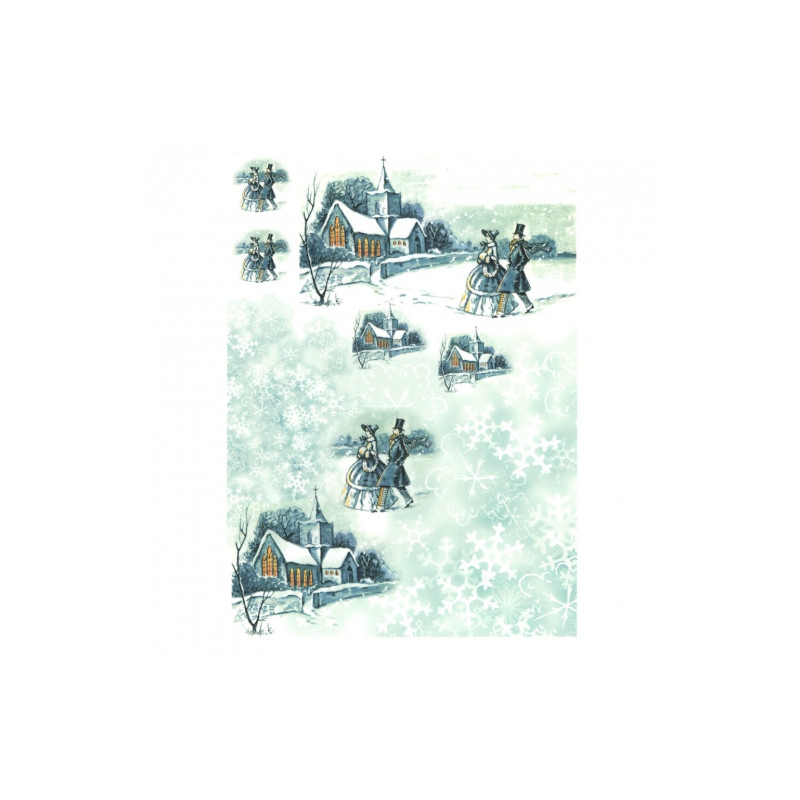 Papier do decoupage soft A4 ITD S179 zima śnieg - sklep plastyczny - s