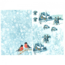Decoupage paper soft A4 ITD S180 winter snow