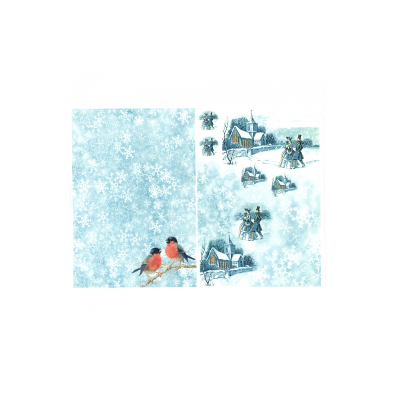 Decoupage paper soft A4 ITD S180 winter snow