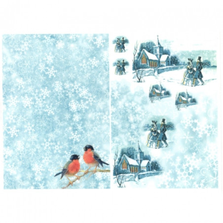 Decoupage paper soft A4 ITD S180 winter snow