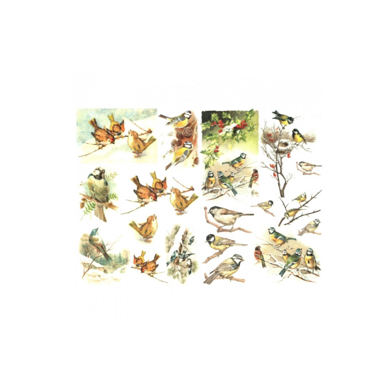 Papier do decoupage soft A4 ITD S186 ptaki na gałązkach - sklep plasty