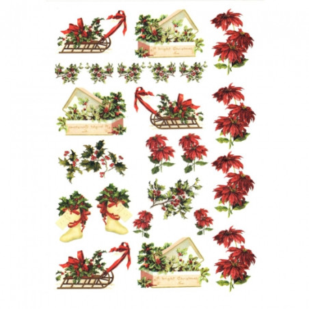Papier do decoupage soft A4 ITD S187 gwiazda betlejemska - sklep plast
