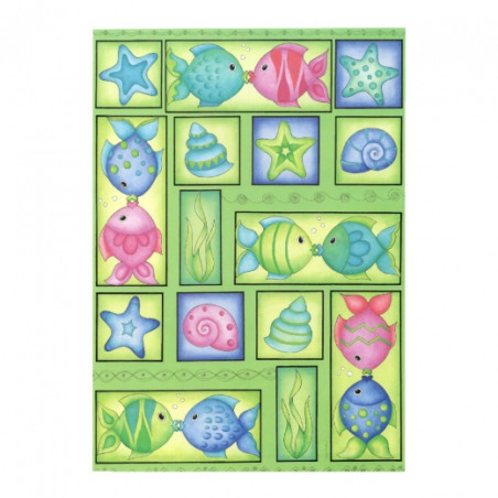 Fish decoupage paper A4