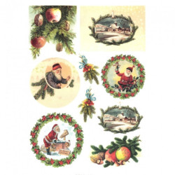 Rice decoupage paper santa claus A4 ITD 586