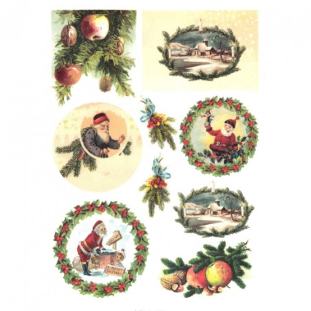 Papier ryżowy do decoupage święty mikołaj A4 ITD 586 - sklep plastyczn
