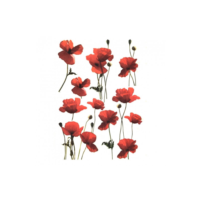 Rice decoupage paper red poppies A4 ITD R039