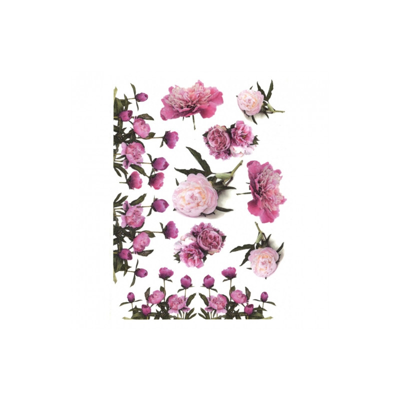 Rice decoupage paper peonies flowers A4 ITD R042