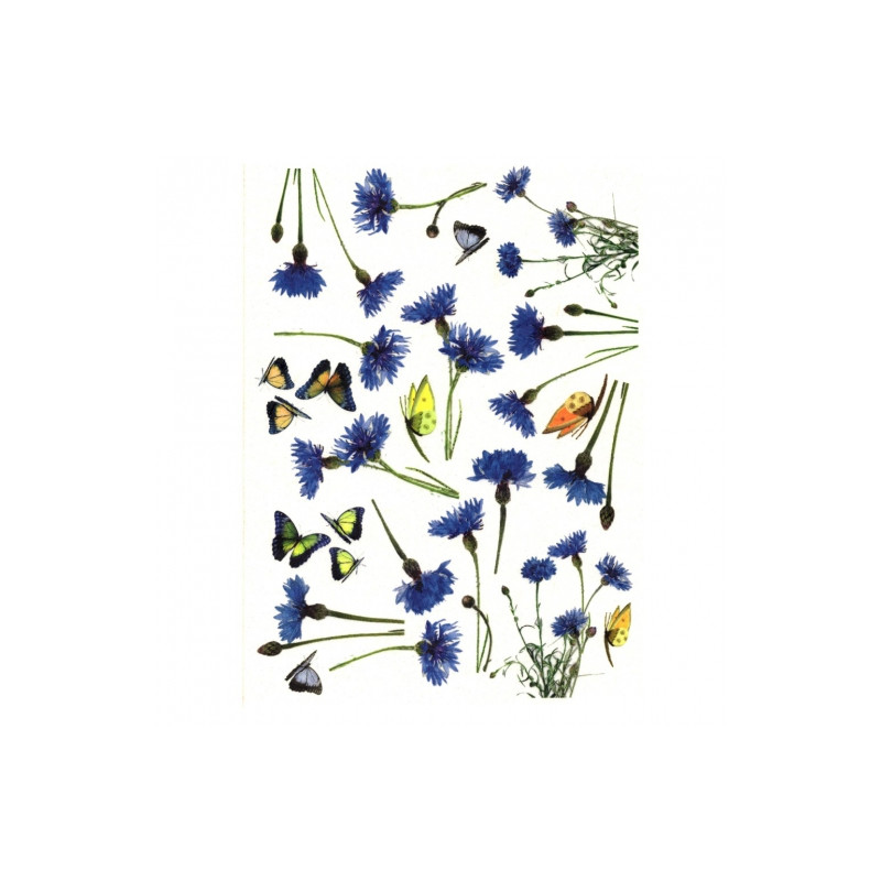 Papier ryżowy do decoupage chabry motyle A4 ITD R043 - sklep plastyczn