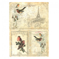 Papier ryżowy do decoupage paryż vintage A4 ITD R184 - sklep plastyczn