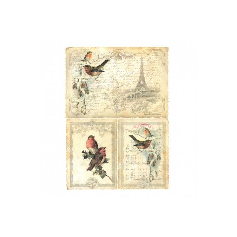 Papier ryżowy do decoupage paryż vintage A4 ITD R184 - sklep plastyczn