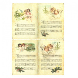 Rice decoupage paper cherubs notes A4 ITD R186