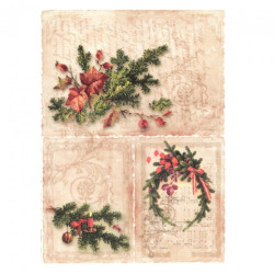 Rice decoupage paper christmas headpieces A4 ITD R187