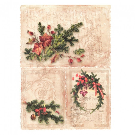 Rice decoupage paper christmas headpieces A4 ITD R187