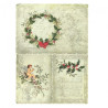 Rice decoupage paper holly A4 ITD R192
