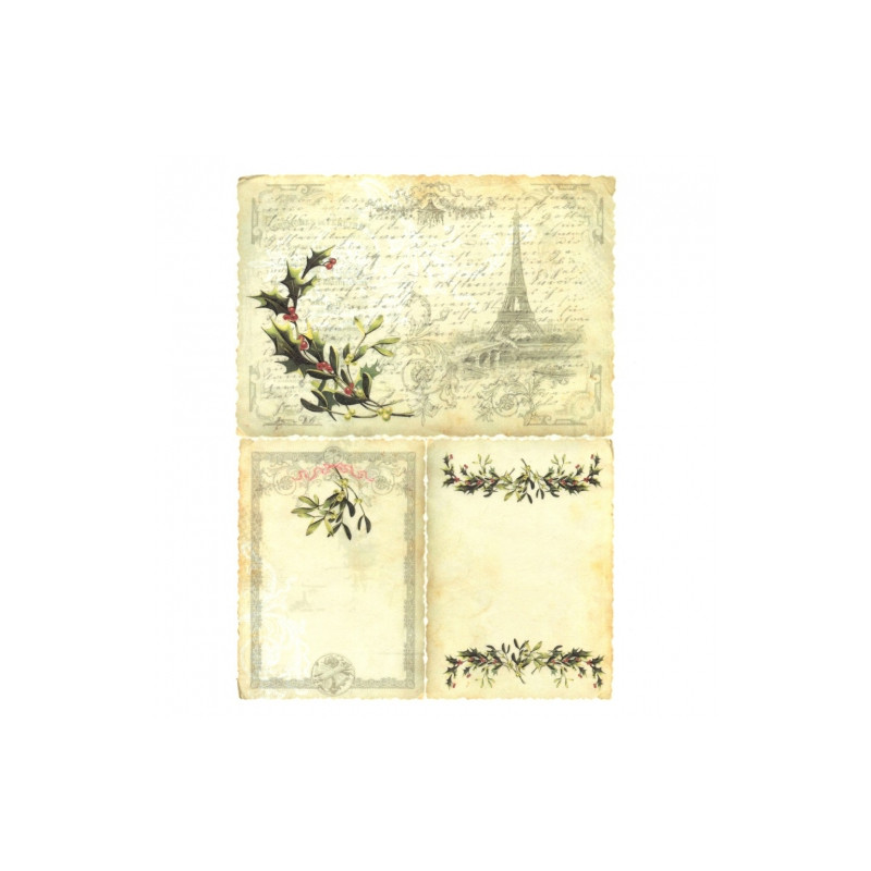 Rice decoupage paper holly paris A4 ITD R195