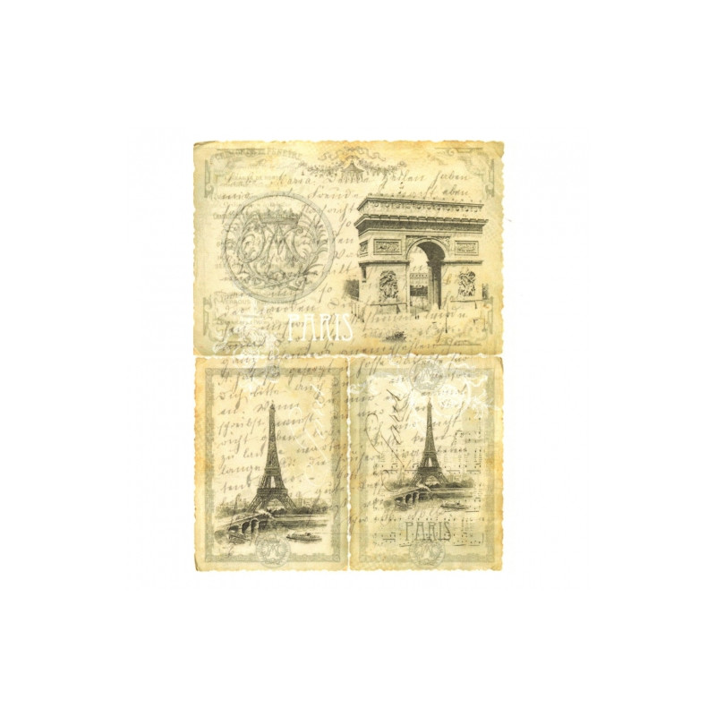 Rice paper for decoupage vintage paris A4 ITD R213