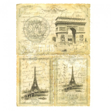 Rice paper for decoupage vintage paris A4 ITD R213
