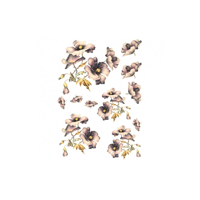 Rice decoupage paper flowers A4 ITD R259