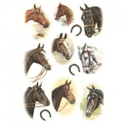 Rice decoupage paper horses A4 ITD R272