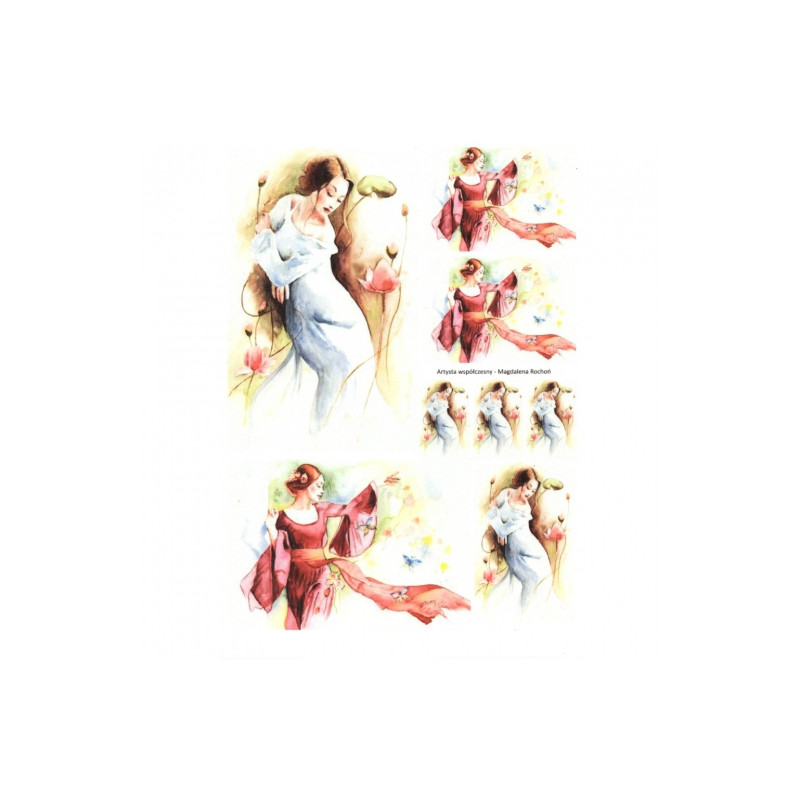 Rice decoupage paper woman A4 ITD R278