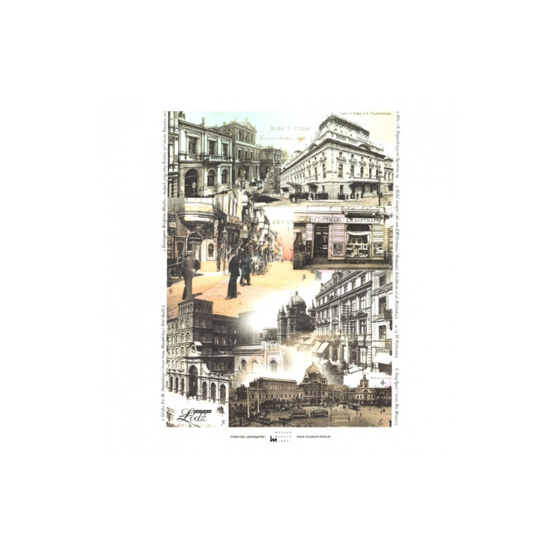 Rice decoupage paper retro city A4 ITD R296