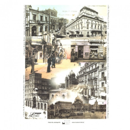 Papier ryżowy do decoupage miasto retro A4 ITD R296 - sklep plastyczny