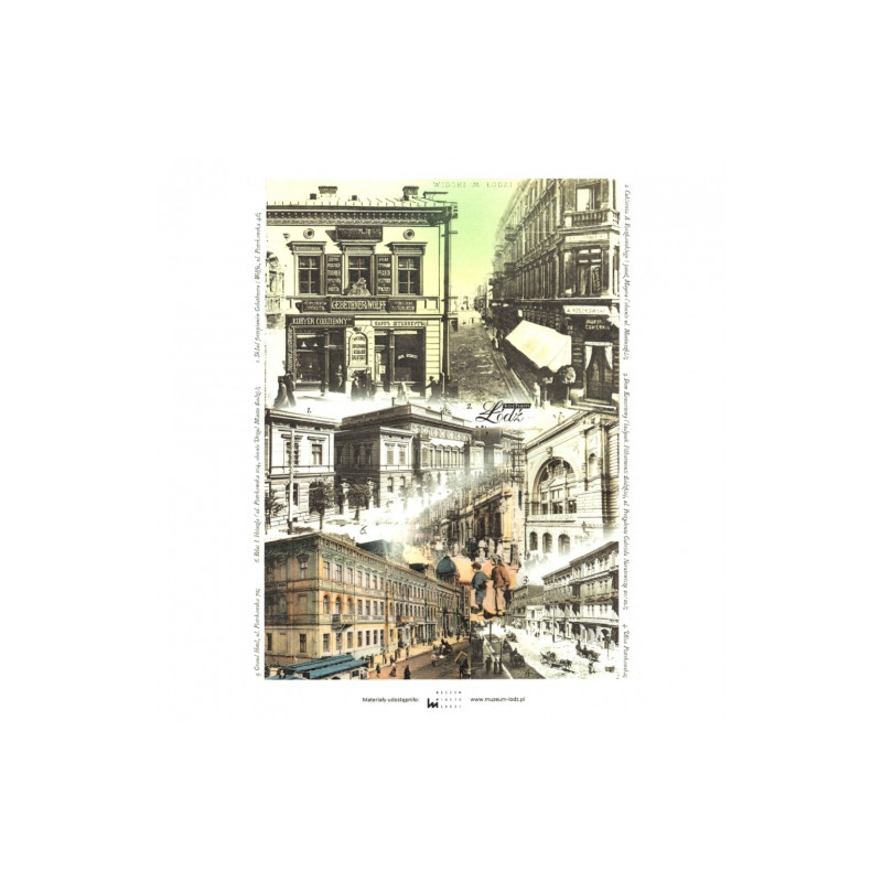 Papier ryżowy do decoupage miasto retro łódź A4 ITD R297 - sklep plast