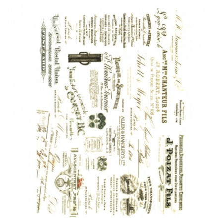 Rice decoupage paper retro subtitles A4 ITD R348