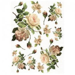 Papier ryżowy do decoupage kwiaty róże A4 ITD R361 - sklep plastyczny