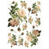Rice decoupage paper flowers roses A4 ITD R361
