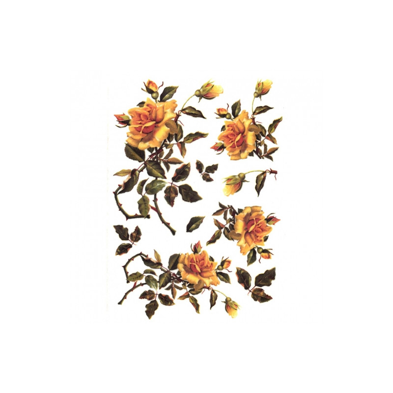 Rice decoupage paper roses A4 ITD R422