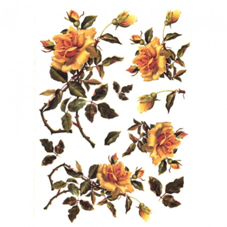 Rice decoupage paper roses A4 ITD R422