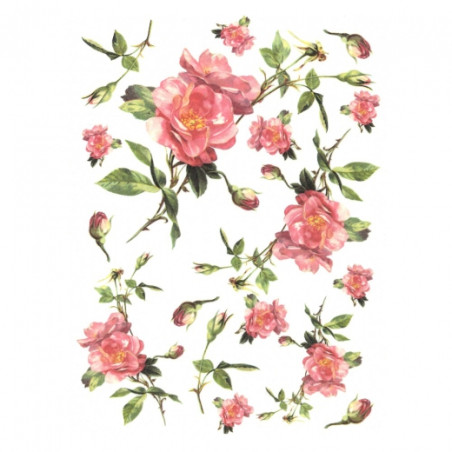 Papier ryżowy do decoupage róża A4 ITD R428 - sklep plastyczny - szał