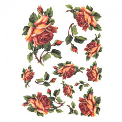 Rice paper for decoupage flowers roses A4 ITD R426